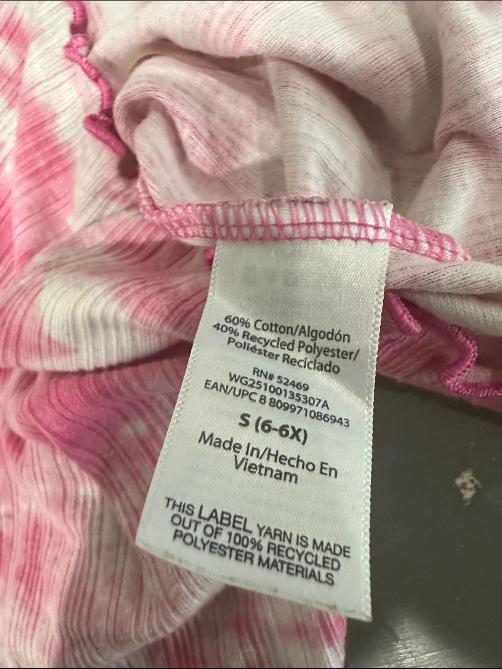 NWOT Wonder Nation Girls Pink Tie Dye Ribbed Tank Top Size 6-6X